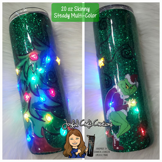 Light Up Tumbler - Grinch Stealing Christmas