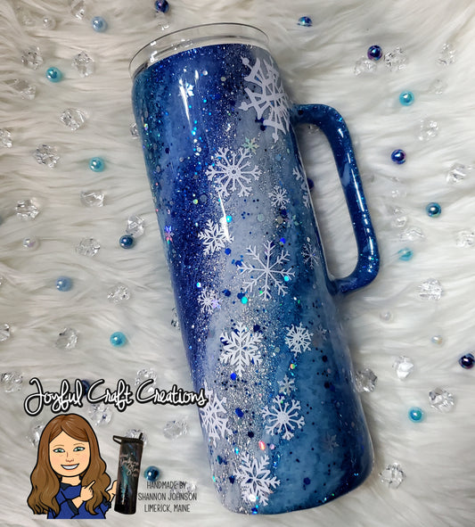 Winter Snowflake Glitter Milkyway Swirl