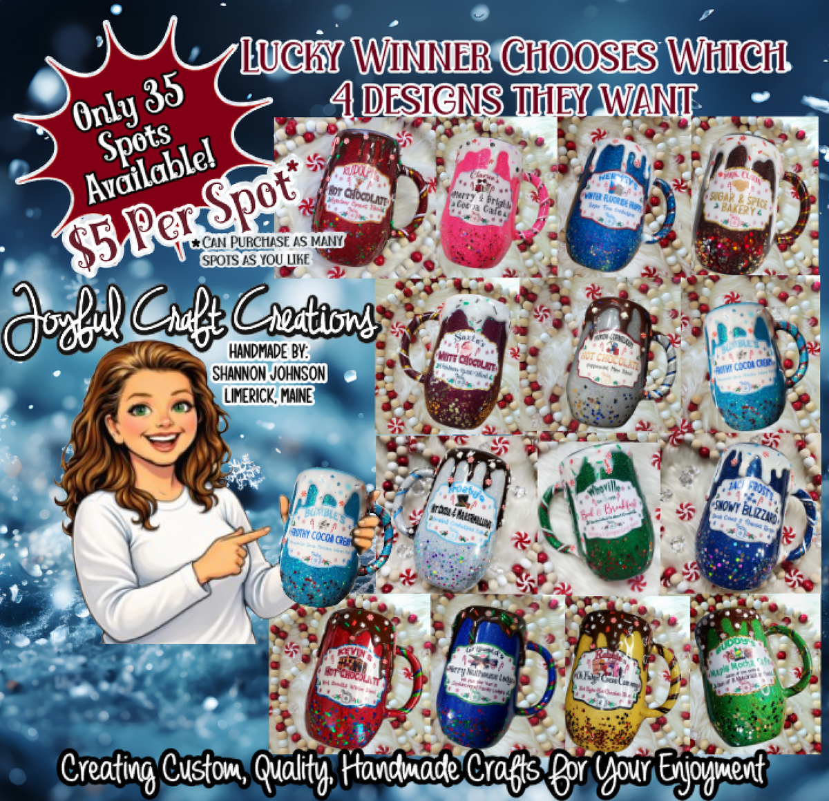 Set of 4 Holiday/Christmas Mug Raffle