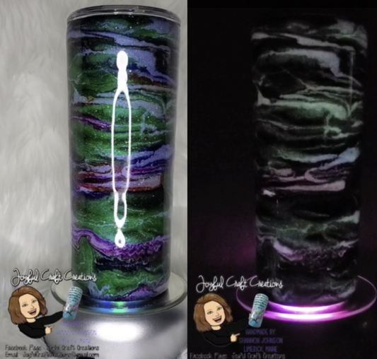Glow in the Dark Alcohol Ink Swirl 20 oz Tumbler