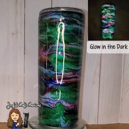 Glow in the Dark Alcohol Ink Swirl 20 oz Tumbler