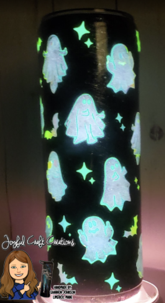 Light Up Tumbler - Ghosts "Flipping the Bird" Glow in the Dark
