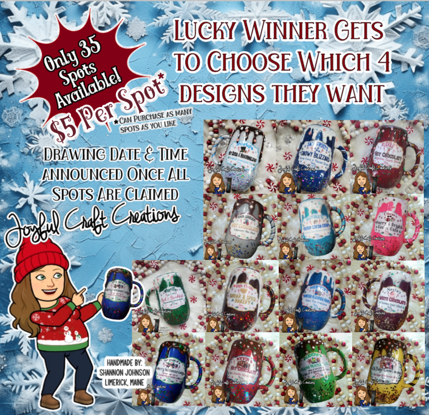 Set of 4 Holiday/Christmas Mug Raffle