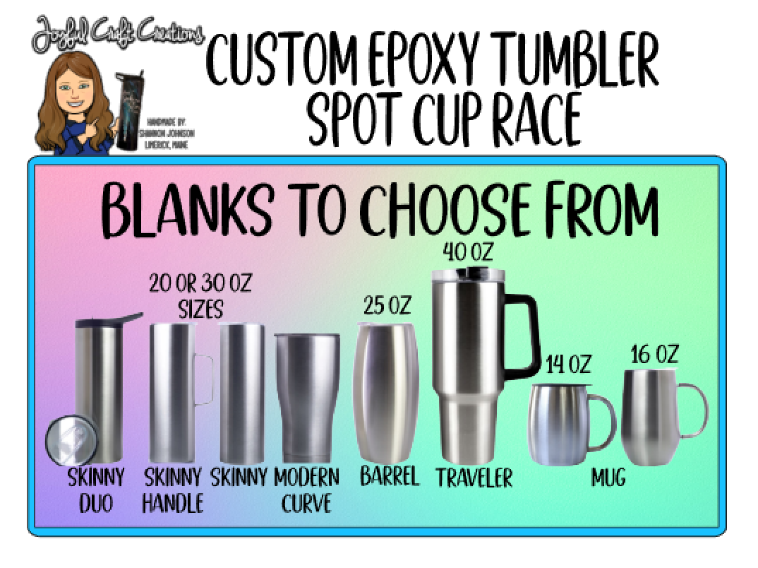 Custom Epoxy Tumbler Spot Race Raffle