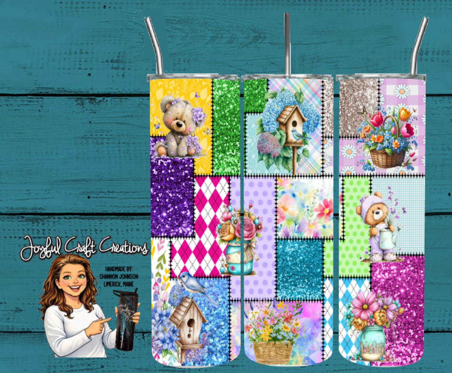 Spring Patchwork Sublimation Tumbler