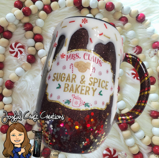 Mrs Claus Sugar and Spice Bakery 16 oz Stainless Steel Mug