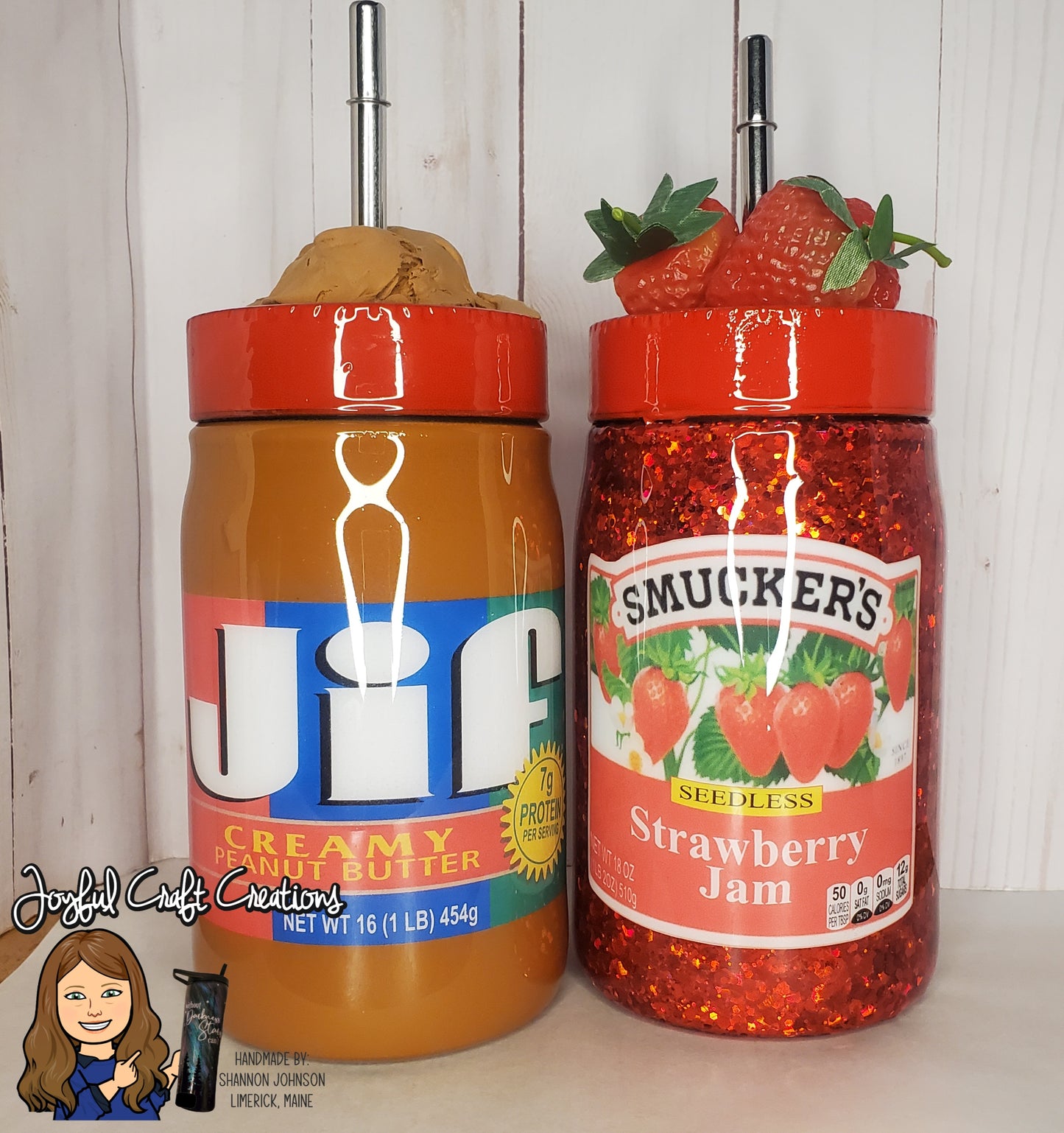 Peanut Butter or Jelly Mason Tumbler, or Set