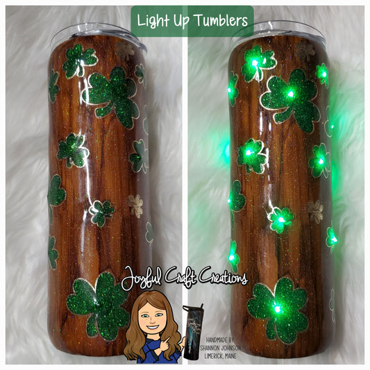 Light Up Tumbler - Shamrocks