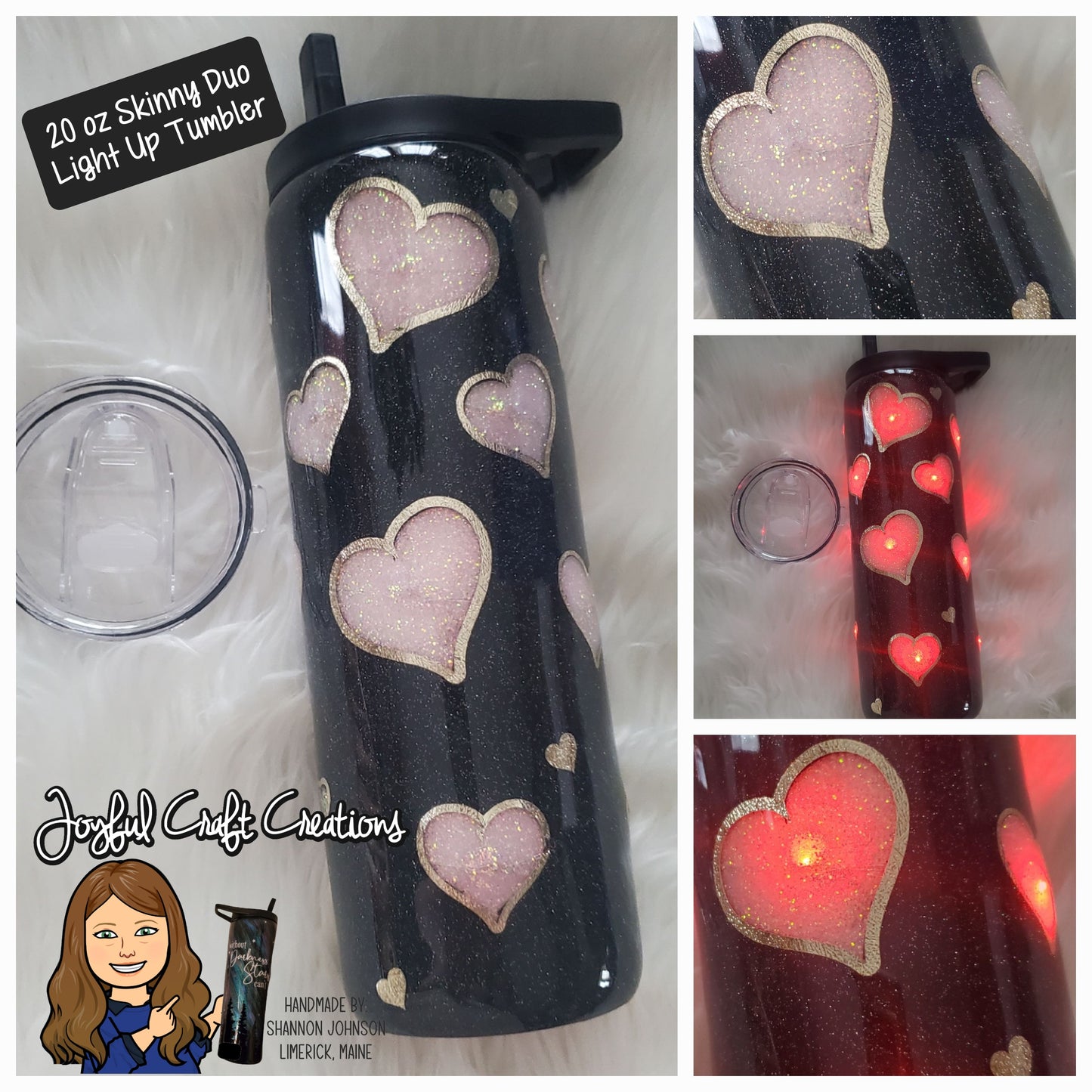 Light Up Tumbler - Hearts