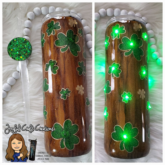 Light Up Tumbler - Shamrocks