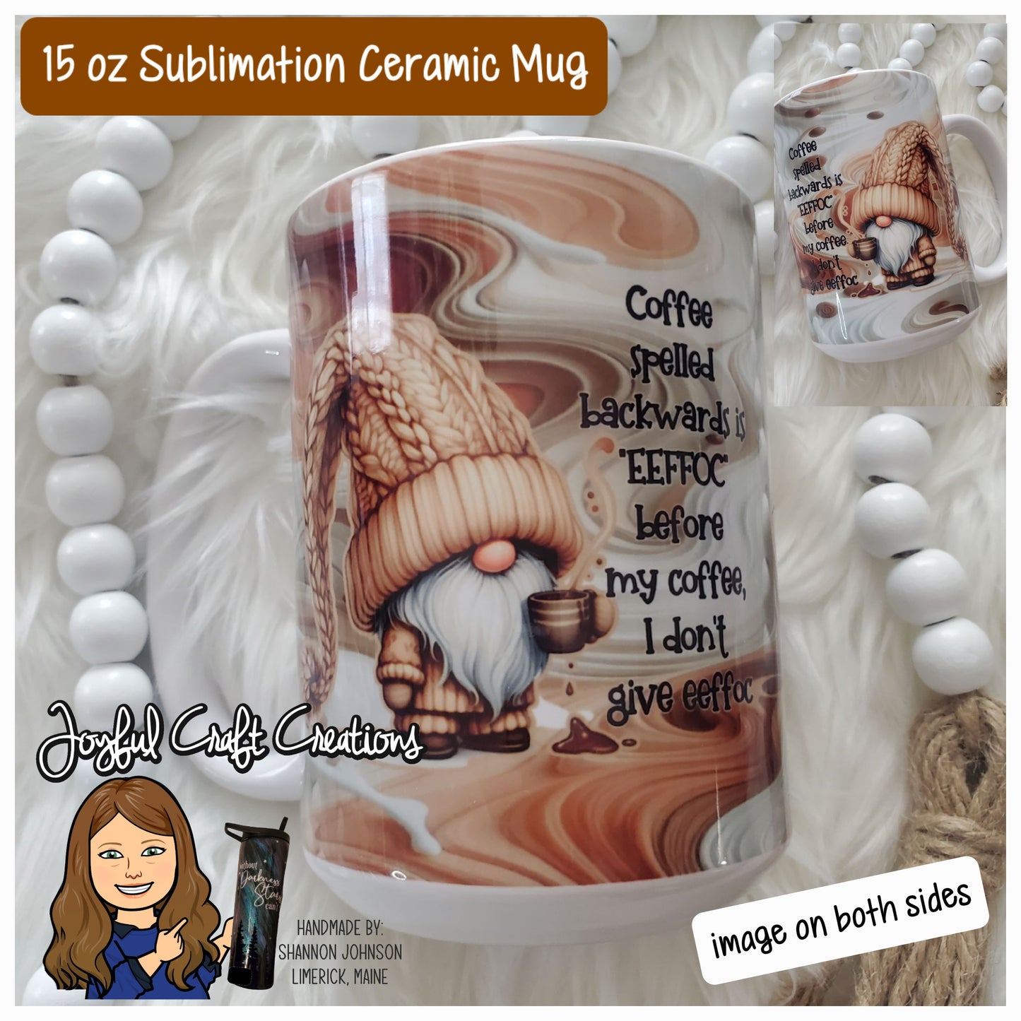 “EEFFOC” Mug – Gnome or Care Bear Edition (15 oz Ceramic Sublimation)