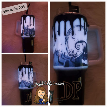 Jack Skellington (Nightmare Before Christmas) Glow In The Dark With Black Drip