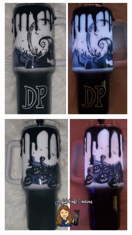 Jack Skellington (Nightmare Before Christmas) Glow In The Dark With Black Drip