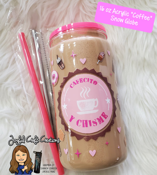 16 oz Acrylic “Coffee” Snow Globe