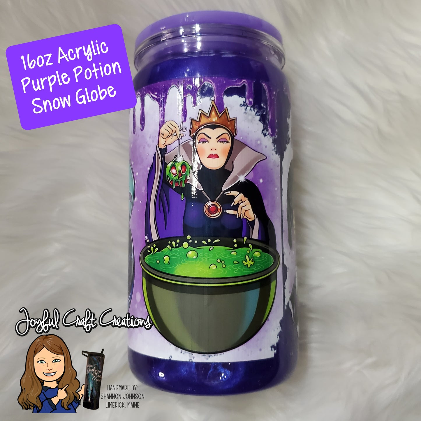 16 oz Acrylic Purple Potion Snow Globe