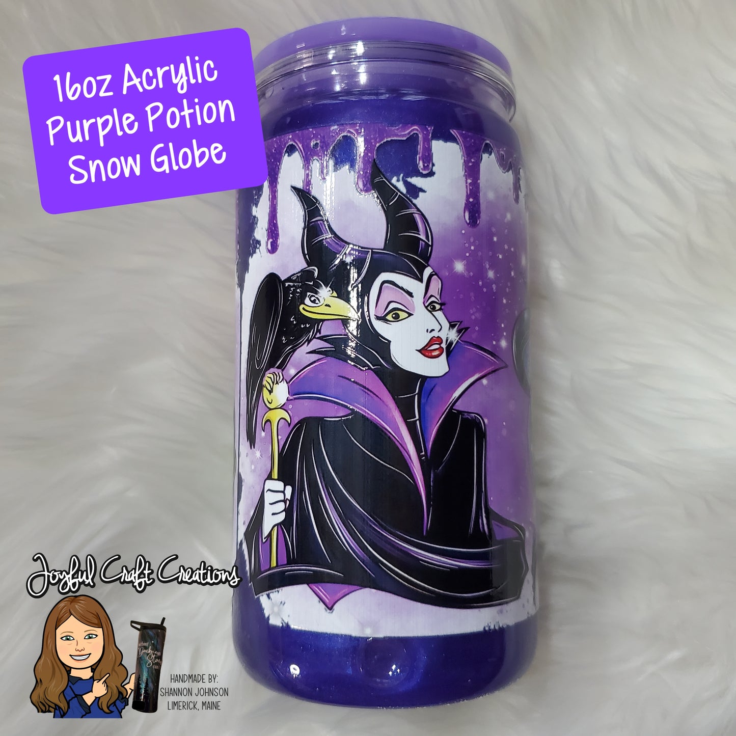 16 oz Acrylic Purple Potion Snow Globe