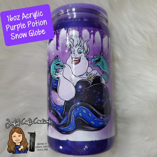 16 oz Acrylic Purple Potion Snow Globe
