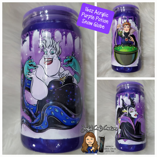 16 oz Acrylic Purple Potion Snow Globe