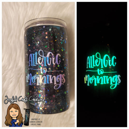 Allergic to Mornings Oil Slick 12oz Tumbler