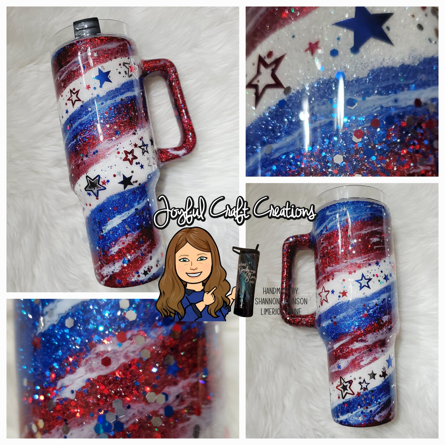Patriotic Glitter Swirl Tumbler
