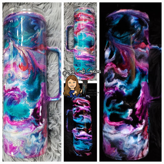 Glow in the Dark Alcohol Ink Swirl