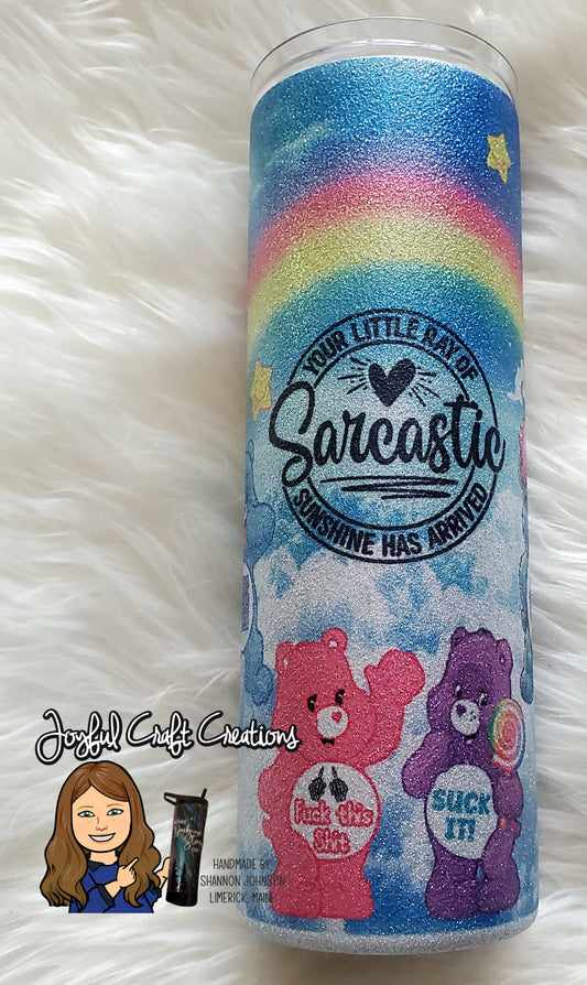 Sassy Swear Bear Glitter Sublimation 20 oz Tumbler