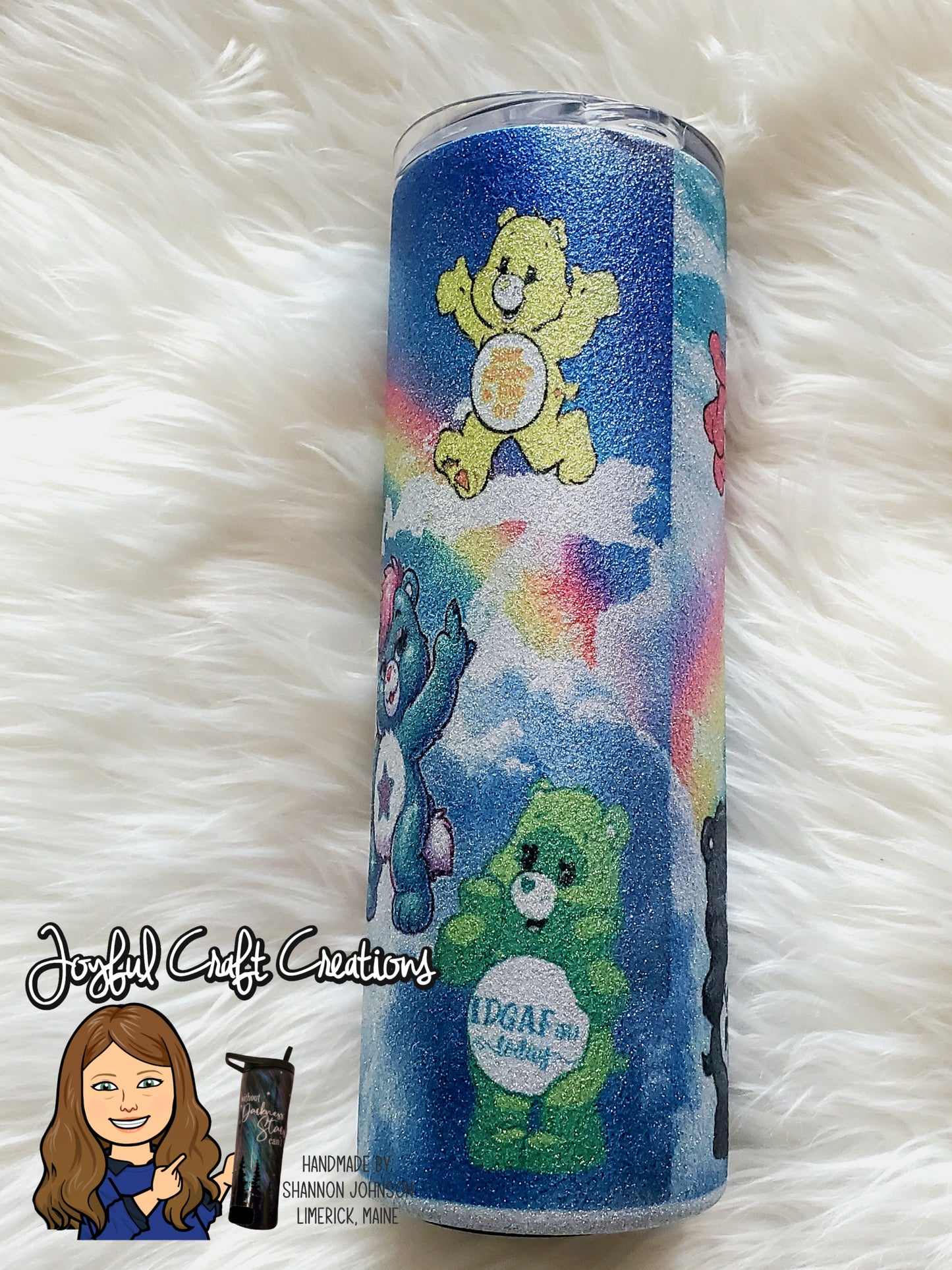 Sassy Swear Bear Glitter Sublimation 20 oz Tumbler