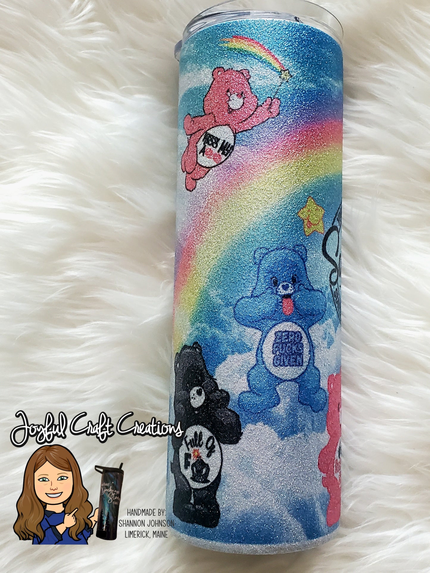 Sassy Swear Bear Glitter Sublimation 20 oz Tumbler