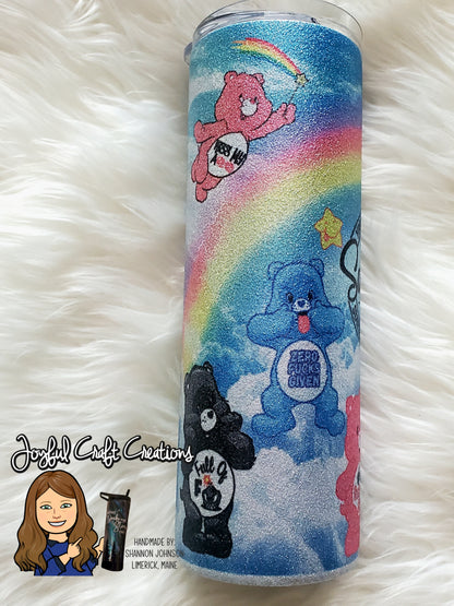 Sassy Swear Bear Glitter Sublimation 20 oz Tumbler