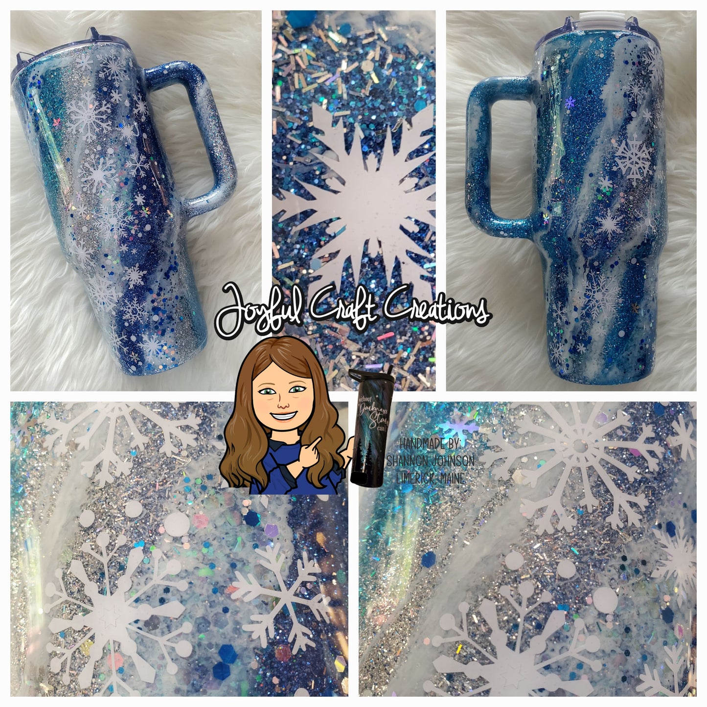 Winter Snowflake Glitter Milkyway Swirl