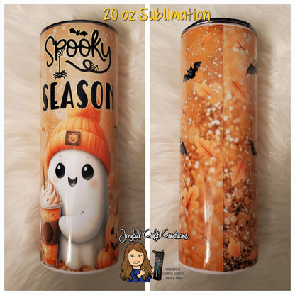 Fall Ghost Pumpkin Spice Sublimation Tumbler