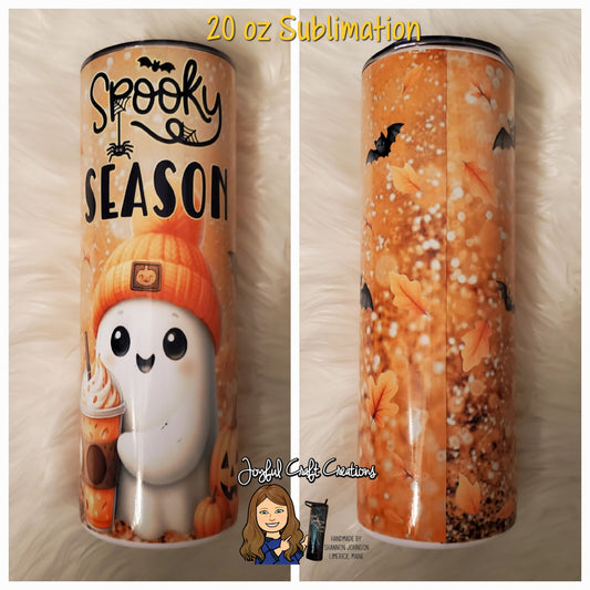 Fall Ghost Pumpkin Spice Sublimation Tumbler