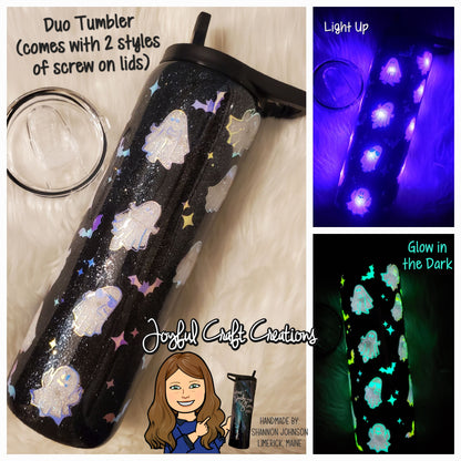 Light Up Tumbler - Ghosts "Flipping the Bird" Glow in the Dark