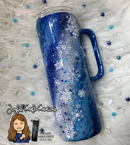 Winter Snowflake Glitter Milkyway Swirl
