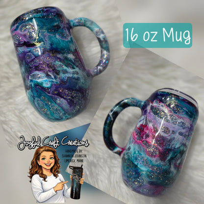 16oz Alcohol Ink Mug One of Kind Ready to Ship