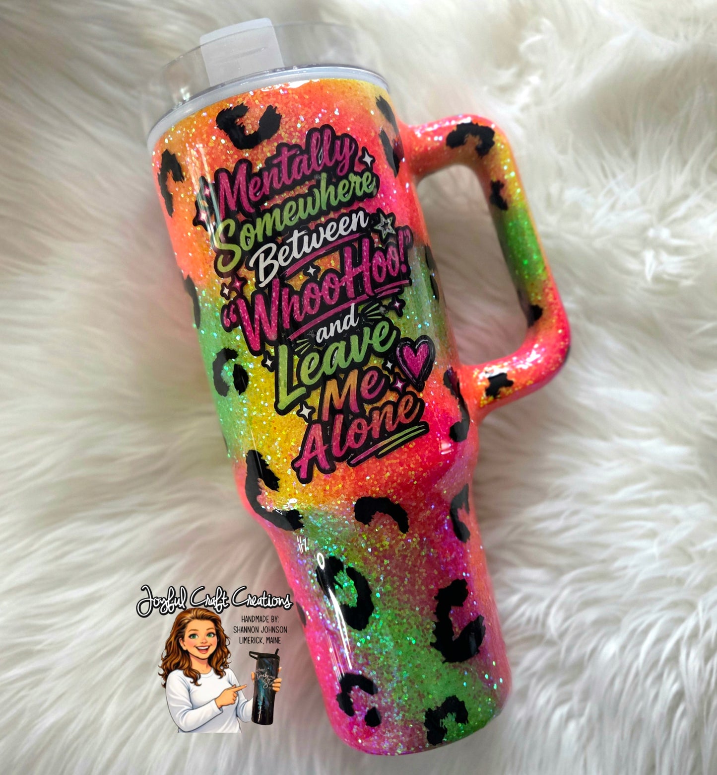 Mentally Somewhere Between “WhooHoo!” &amp; “Leave Me Alone” Epoxy Tumbler