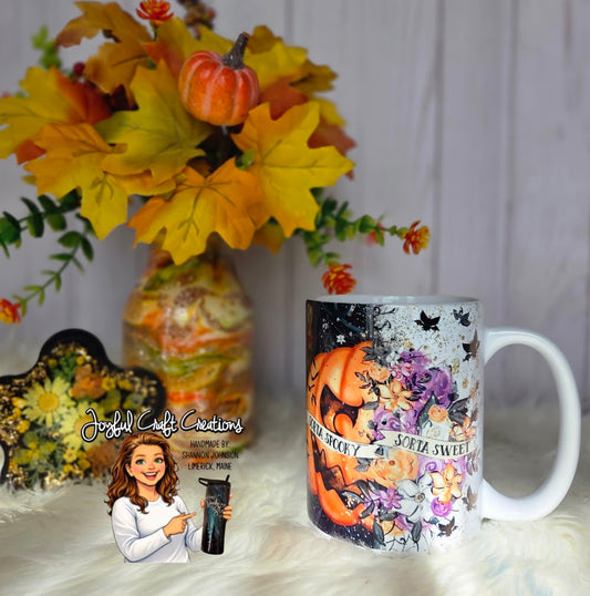 15 oz Ceramic Sublimation Mug - Sorta Spooky/Sorta Sweet