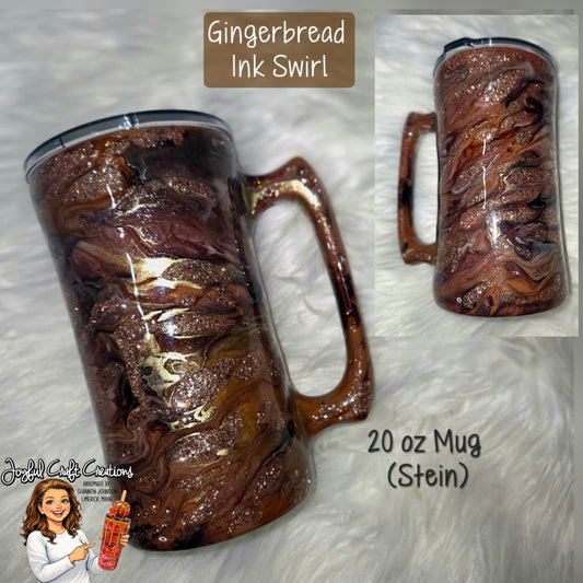 Gingerbread Ink Swirl Ready to Ship