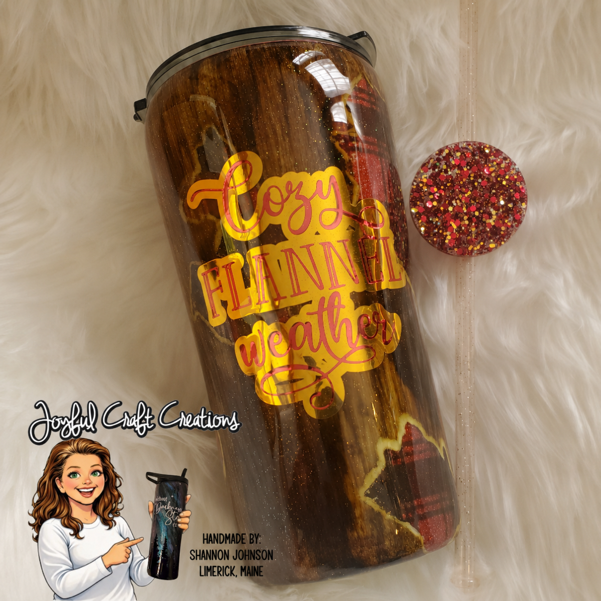 Cozy Flannel Weather Tumbler 20 oz Taper