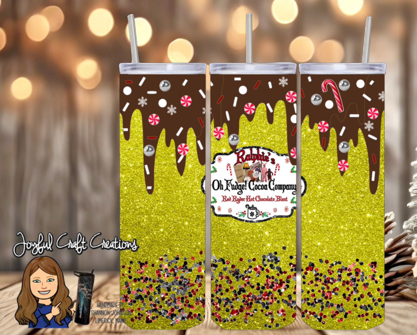 Ralphie's “Oh Fudge!” Cocoa Company Tumbler – 20 oz Sublimation
