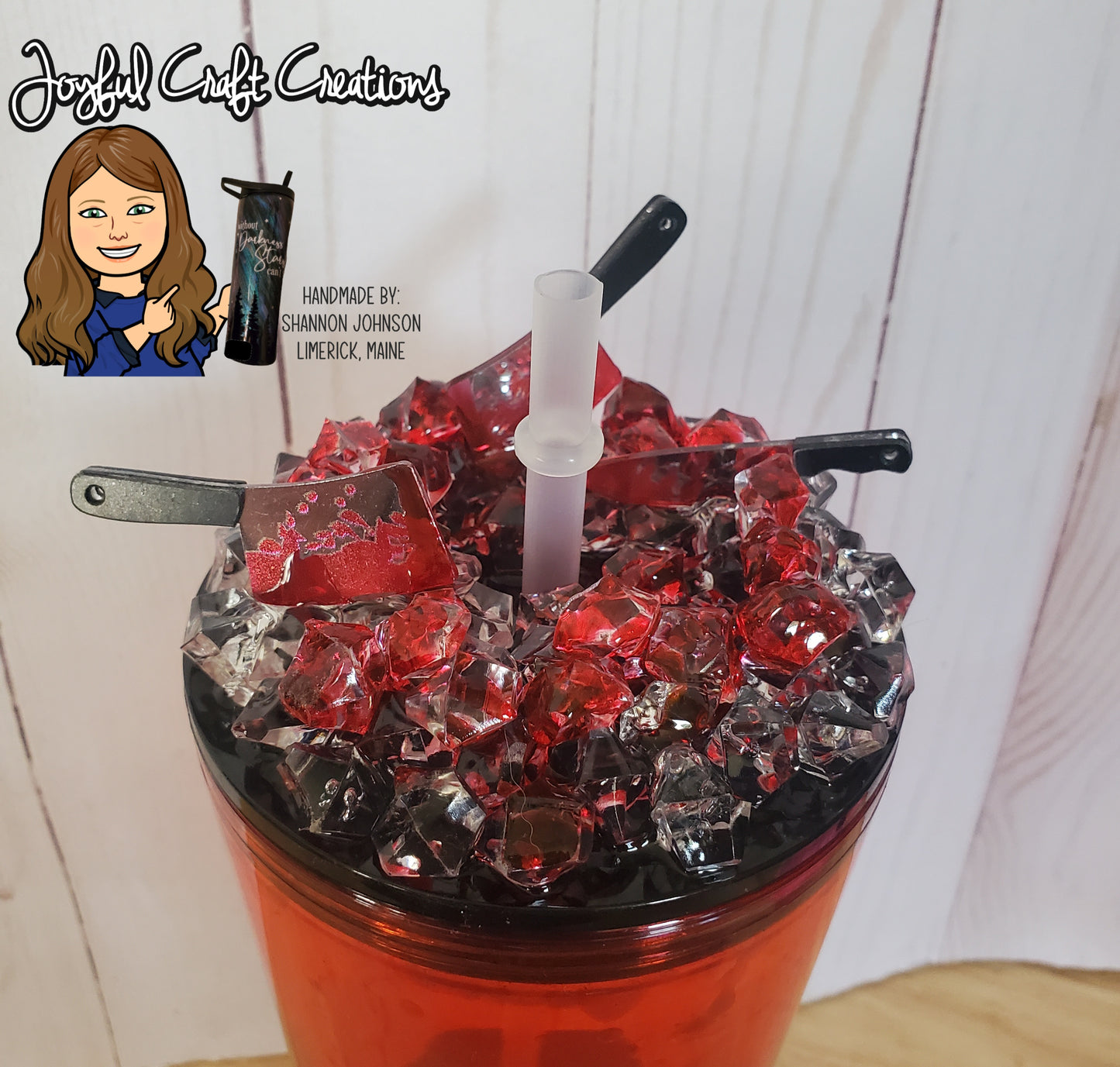 Just A Girl Who Loves Horror Movies Acrylic Snow Globe with Permanent Lid Topper Embellishment