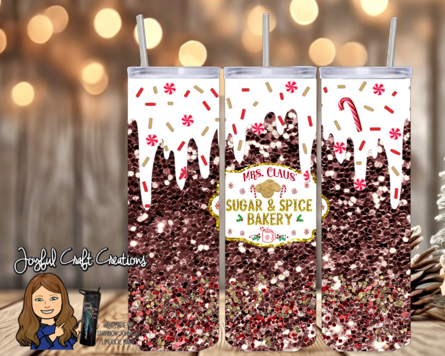 Mrs Claus Sugar and Spice Bakery 20 oz Sublimation