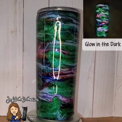 Glow in the Dark Alcohol Ink Swirl 20 oz Tumbler