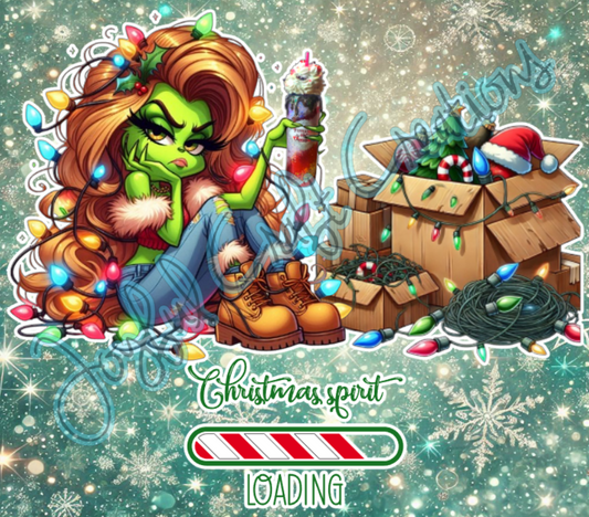 Girl Grinch Christmas Spirit Loading