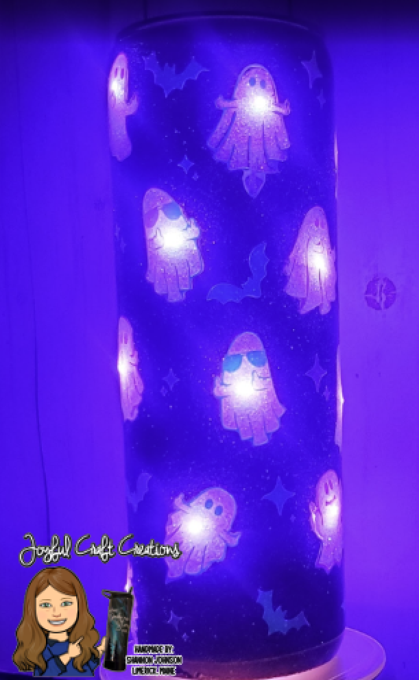 Light Up Tumbler - Ghosts "Flipping the Bird" Glow in the Dark