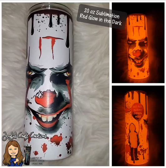 Red Glow in the Dark Pennywise/IT Sublimation
