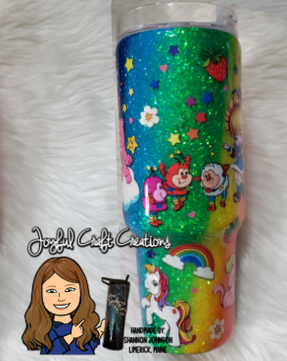 80s Rainbow Nostalgic Childhood Cartoon Tumbler