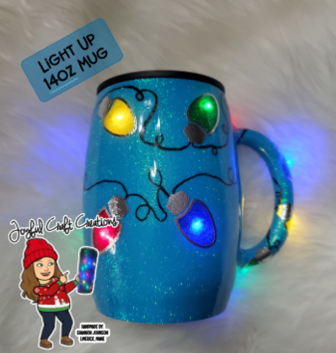 Light Up Tumbler - 14 oz Christmas Lights Mug