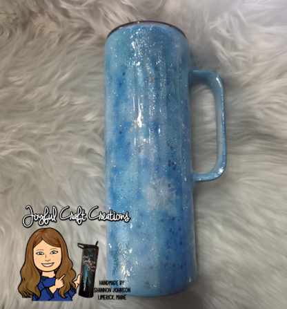 Winter Wonderland Snowflake and Ice 20oz Handled Ready to Ship