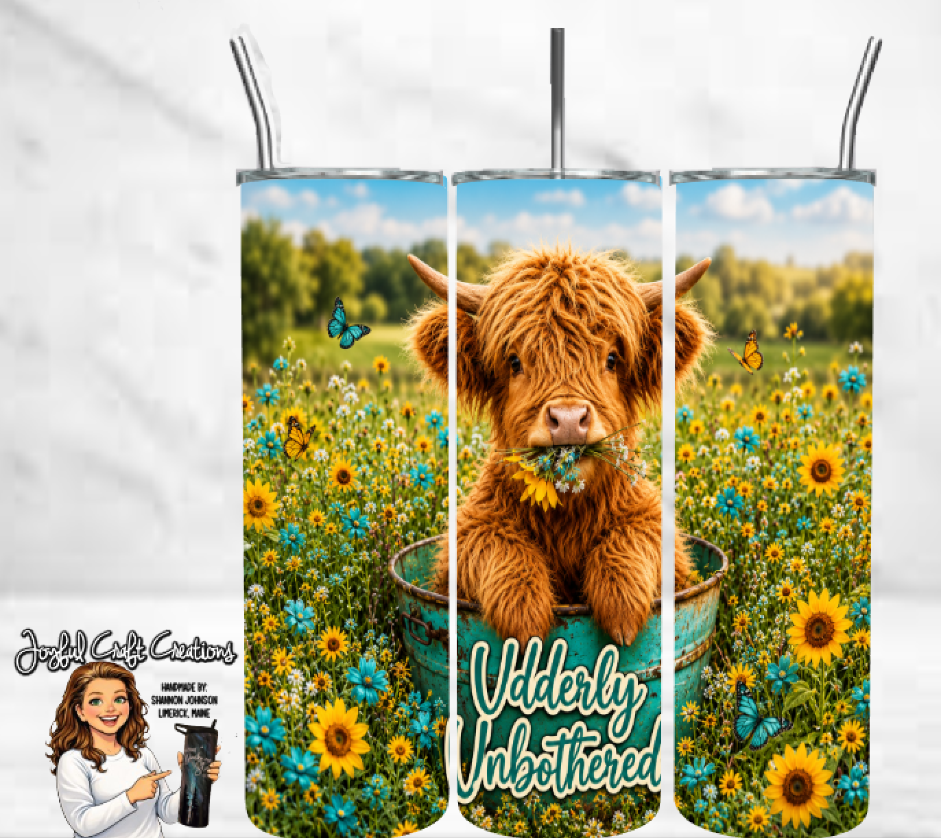 Udderly Unbothered Highland Cow Sublimation Tumbler